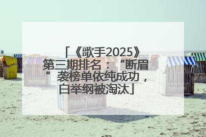 《歌手2025》第三期排名：“断眉”袭榜单依纯成功，白举纲被淘汰