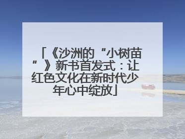 《沙洲的“小树苗”》新书首发式：让红色文化在新时代少年心中绽放