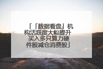 「数据看盘」机构活跃度大幅提升 买入多只算力硬件股减仓消费股