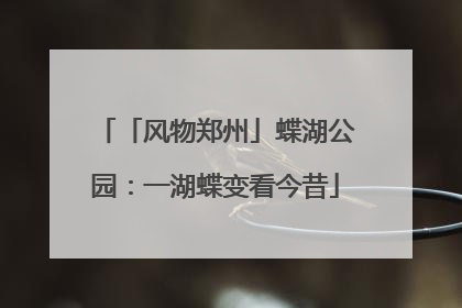 「风物郑州」蝶湖公园：一湖蝶变看今昔