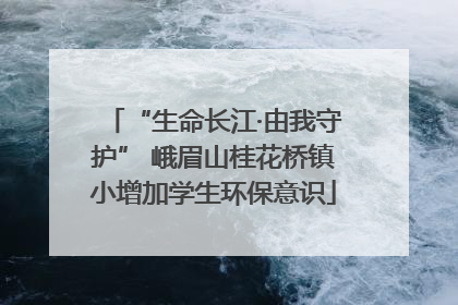 “生命长江·由我守护” 峨眉山桂花桥镇小增加学生环保意识