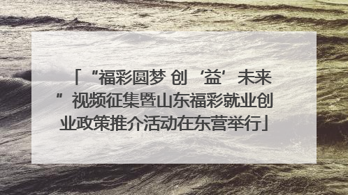“福彩圆梦 创‘益’未来”视频征集暨山东福彩就业创业政策推介活动在东营举行