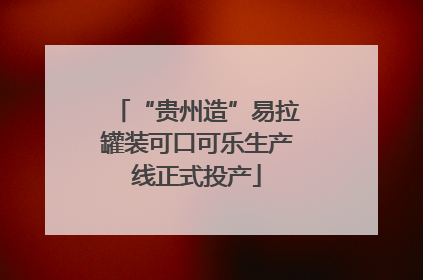 “贵州造”易拉罐装可口可乐生产线正式投产