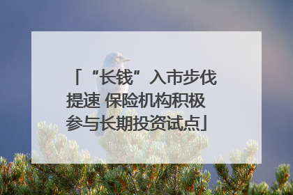 “长钱”入市步伐提速 保险机构积极参与长期投资试点