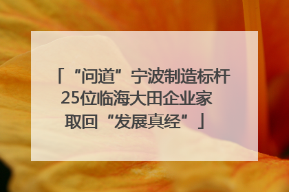 “问道”宁波制造标杆 25位临海大田企业家取回“发展真经”