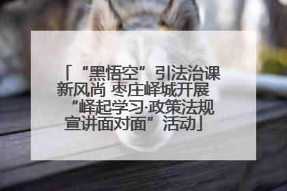 “黑悟空”引法治课新风尚 枣庄峄城开展“峄起学习·政策法规宣讲面对面”活动