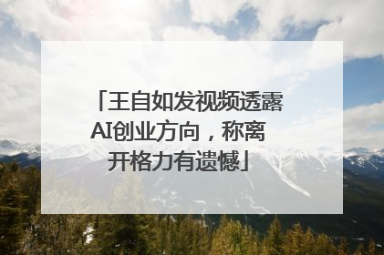王自如发视频透露AI创业方向，称离开格力有遗憾