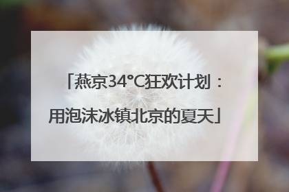 燕京34°C狂欢计划：用泡沫冰镇北京的夏天