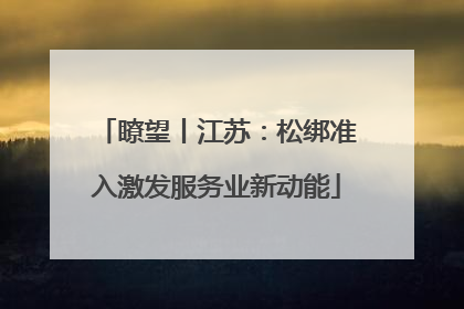 瞭望丨江苏：松绑准入激发服务业新动能
