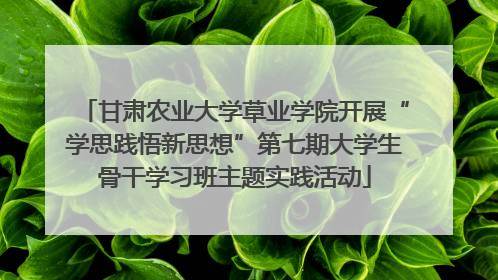 甘肃农业大学草业学院开展“学思践悟新思想”第七期大学生骨干学习班主题实践活动