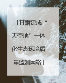 甘肃建成“天空地”一体化生态环境质量监测网络