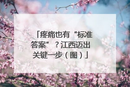 疼痛也有“标准答案”？江西迈出关键一步（图）
