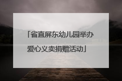 省直屏东幼儿园举办爱心义卖捐赠活动
