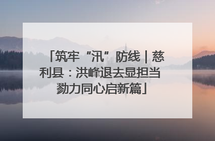 筑牢“汛”防线｜慈利县：洪峰退去显担当 勠力同心启新篇