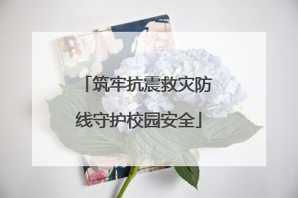 筑牢抗震救灾防线守护校园安全