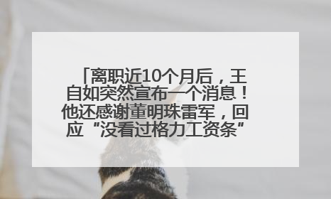 离职近10个月后，王自如突然宣布一个消息！他还感谢董明珠雷军，回应“没看过格力工资条”：真的不那么重要！