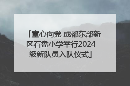 童心向党 成都东部新区石盘小学举行2024级新队员入队仪式