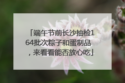 端午节前长沙抽检164批次粽子和蛋制品，来看看能否放心吃