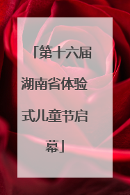第十六届湖南省体验式儿童节启幕