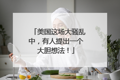 美国这场大骚乱中，有人提出一个大胆想法！