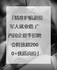 精准护航退役军人就业路 广西国企夏季招聘会释放超2000+优质岗位
