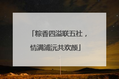 粽香四溢联五社，情满浦沅共欢颜