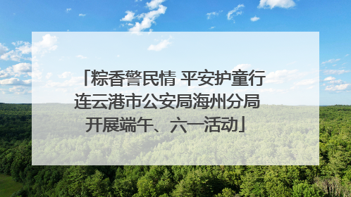 粽香警民情 平安护童行 连云港市公安局海州分局开展端午、六一活动