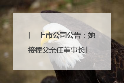 一上市公司公告：她接棒父亲任董事长