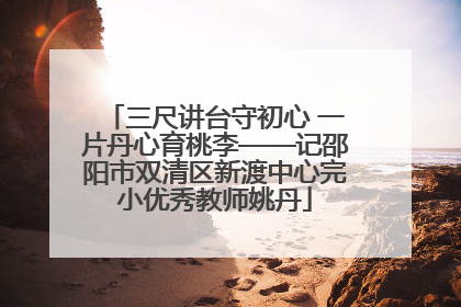 三尺讲台守初心 一片丹心育桃李——记邵阳市双清区新渡中心完小优秀教师姚丹