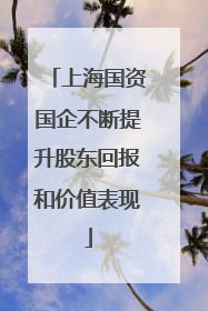 上海国资国企不断提升股东回报和价值表现