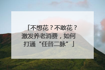 不想花？不敢花？激发养老消费，如何打通“任督二脉”