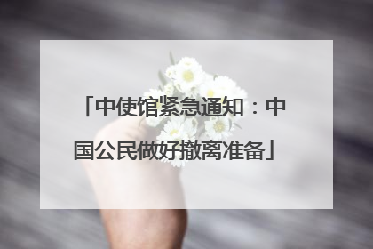 中使馆紧急通知：中国公民做好撤离准备