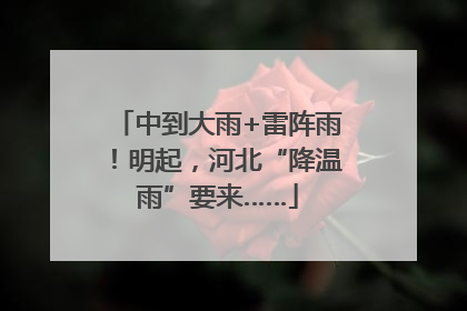 中到大雨+雷阵雨！明起，河北“降温雨”要来……