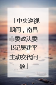 中央巡视期间，南昌市委政法委书记吴建平主动交代问题