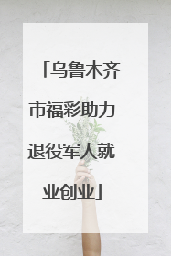 乌鲁木齐市福彩助力退役军人就业创业
