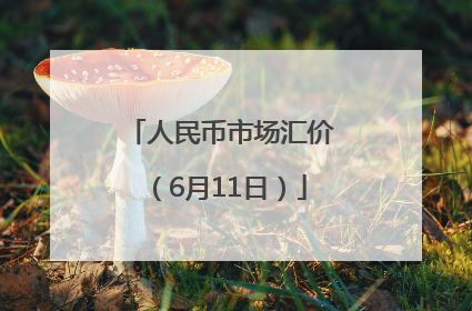 人民币市场汇价（6月11日）