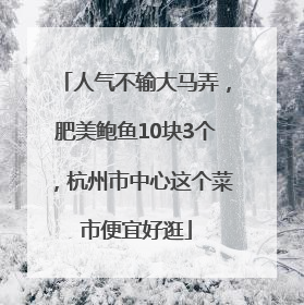 人气不输大马弄，肥美鲍鱼10块3个，杭州市中心这个菜市便宜好逛