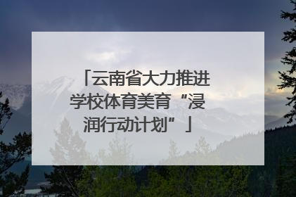 云南省大力推进学校体育美育“浸润行动计划”
