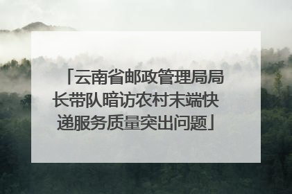 云南省邮政管理局局长带队暗访农村末端快递服务质量突出问题