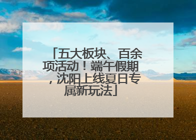 五大板块、百余项活动！端午假期，沈阳上线夏日专属新玩法