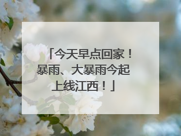今天早点回家！暴雨、大暴雨今起上线江西！