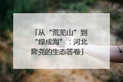 从“荒芜山”到“绿成海”：河北隆尧的生态答卷