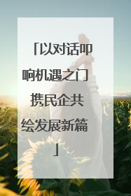 以对话叩响机遇之门 携民企共绘发展新篇