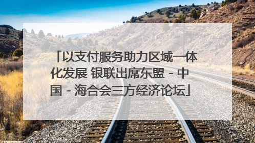 以支付服务助力区域一体化发展 银联出席东盟－中国－海合会三方经济论坛