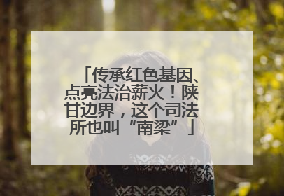 传承红色基因、点亮法治薪火！陕甘边界，这个司法所也叫“南梁”