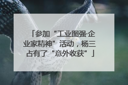 参加“工业图强·企业家精神”活动，杨三占有了“意外收获”