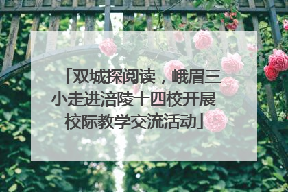 双城探阅读，峨眉三小走进涪陵十四校开展校际教学交流活动