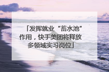 发挥就业“蓄水池”作用，快手美团将释放多领域实习岗位