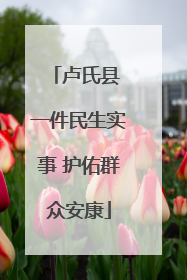 卢氏县 一件民生实事 护佑群众安康