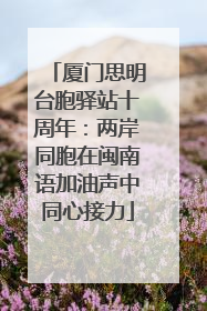 厦门思明台胞驿站十周年：两岸同胞在闽南语加油声中同心接力